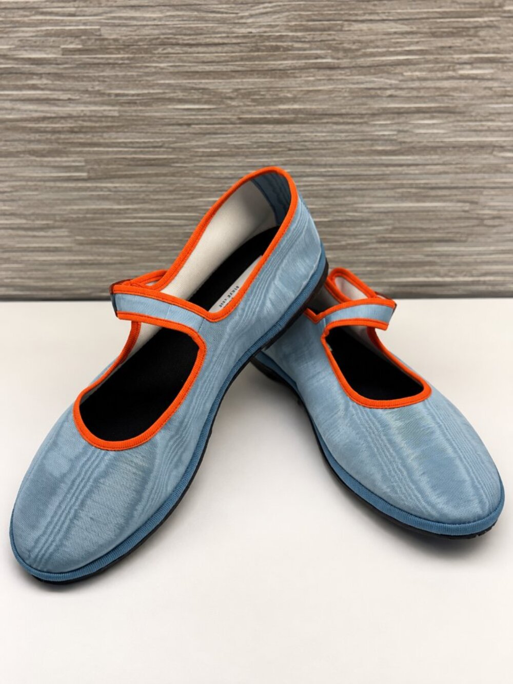 Drogheria Crivellini Mary Jane in Blue Moire and Orange Trim, Size 9 (40 EU) - Picture 2 of 9